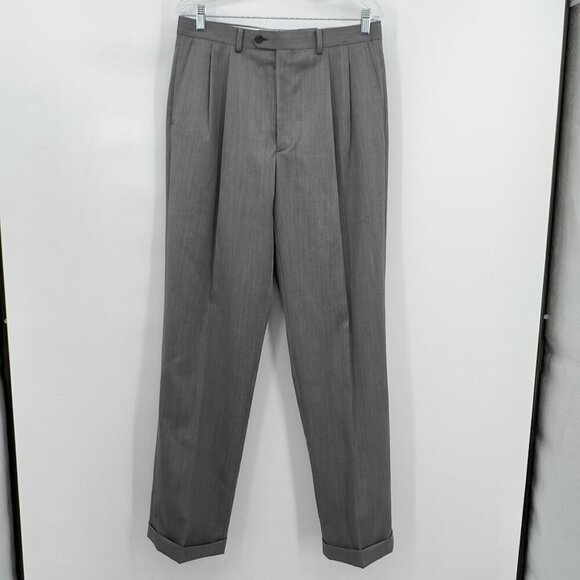 Lauren Ralph Lauren 100% Wool Charcoal Houndstooth Pants Mens 33W X 34L NWT - Picture 1 of 9